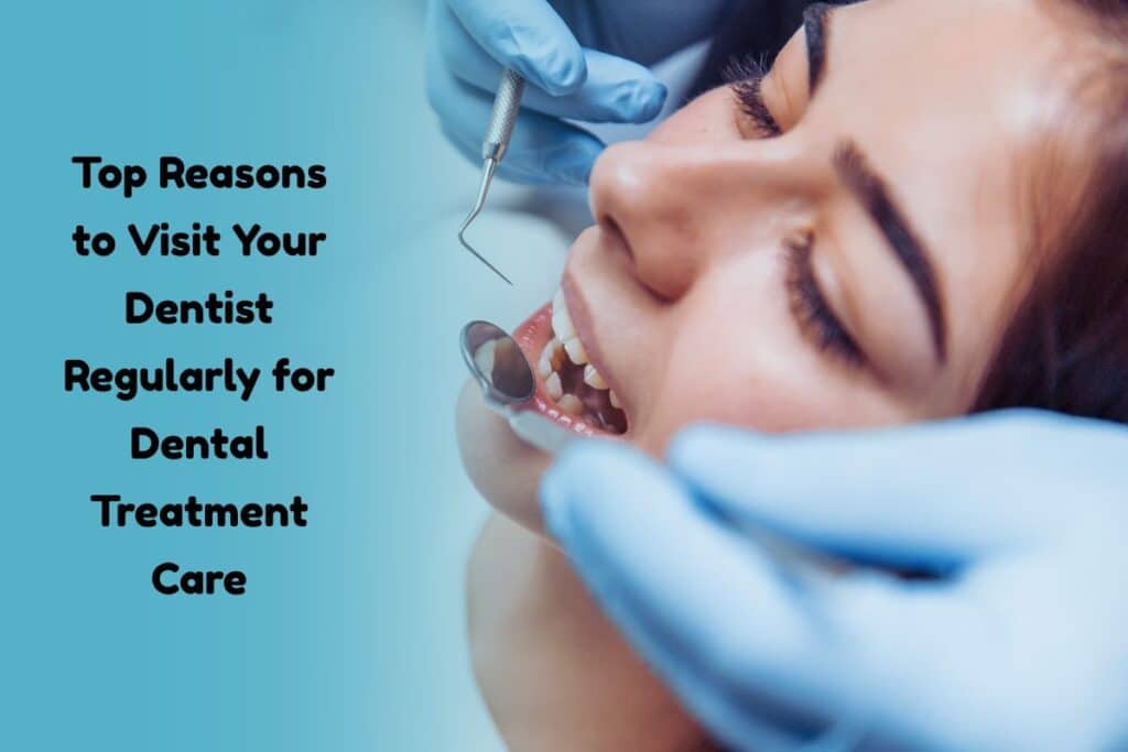 Women having routine checkup after dental treatment