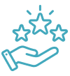 Hand holding three stars representing quality dental care and patient satisfaction
