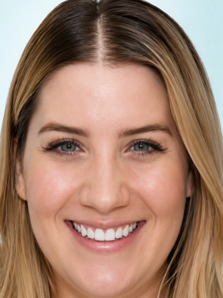 Smiling woman with blonde hair